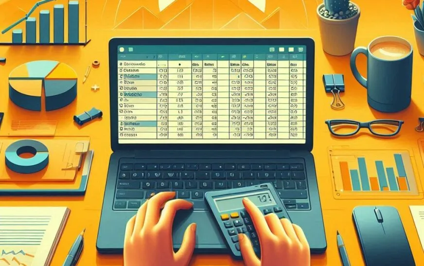 Beginner-friendly tutorial image showing data entry and formatting steps in Microsoft Excel