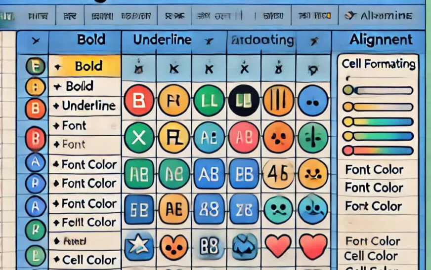 MS-Excel Data Format & Conditional Formatting tools like bold, underline, font color, and alignment – beginner tutorial view